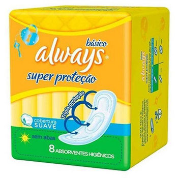 ABSORVENTE ALWAYS BÁSICO S/ABAS SUAVE C/8UND