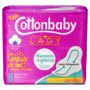 ABSORVENTE COTTONBABY LADY COM ABAS 8UND