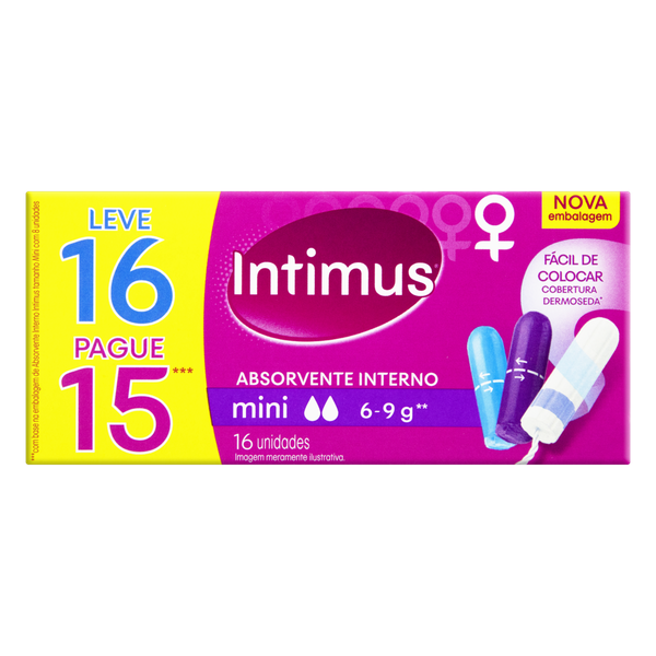 ABSORVENTE INTERNO INTIMUS L16P15 MINI