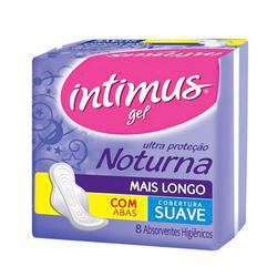 ABSORVENTE INTIMUS GEL NOTURNO SUAVE COM ABAS 8UND