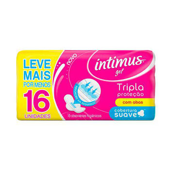 ABSORVENTE INTIMUS GEL SUAVE C/ABAS  16UN
