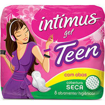 ABSORVENTE INTIMUS GEL TEEM C/ABAS SECA 8UND