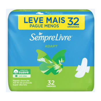 ABSORVENTE SEMPRE LIVRE ADAPT SUAVE C/ABAS 32UN