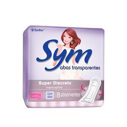 ABSORVENTE SYM C/ABAS TRANSPARENTES SUAVE C/8UND