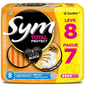 ABSORVENTE SYM COM ABAS AÇÃO ULTRASSECA COM 8UND