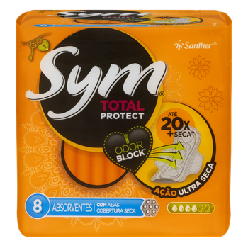 ABSORVENTE SYM COM ABAS CORBETURA SECA C/8UND