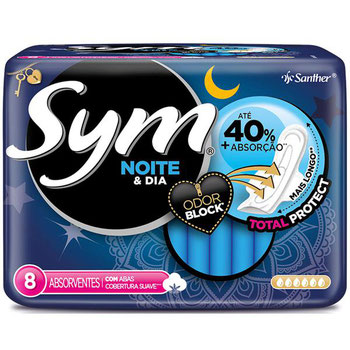 ABSORVENTE SYM COM ABAS NOTURNO CORBETURA SUAVE