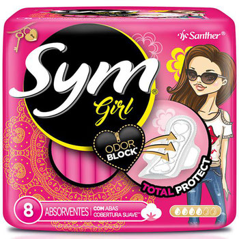 ABSORVENTE SYM GIRL COM ABAS SUAVE 8UND