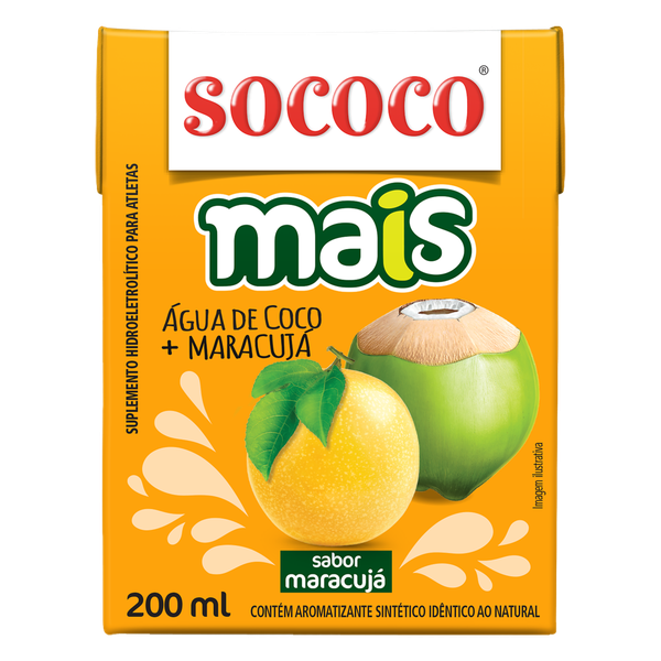 AGUA DE COCO SOCOCO MAIS MARACUJA 200ML