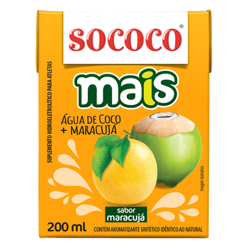 AGUA DE COCO SOCOCO MAIS MARACUJA 200ML