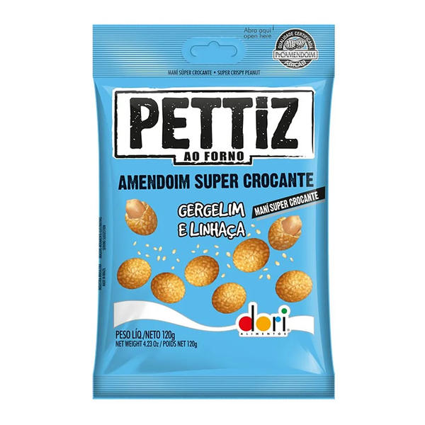 AMENDOIM CROCANTE PETTIZ GERGILIM E LINHACA 120G