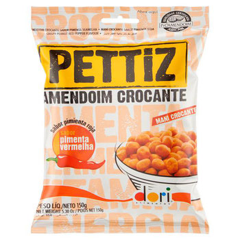AMENDOIM PETTIZ PIMENTA VERM CROC 150G