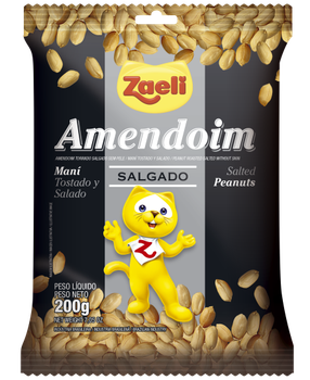 AMENDOIM ZAELI TORRADO SALGADO S/ PELE 200G