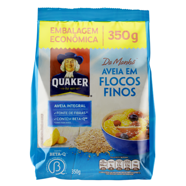 AVEIA QUAKER FLOCOS FINOS SACHE 350G 