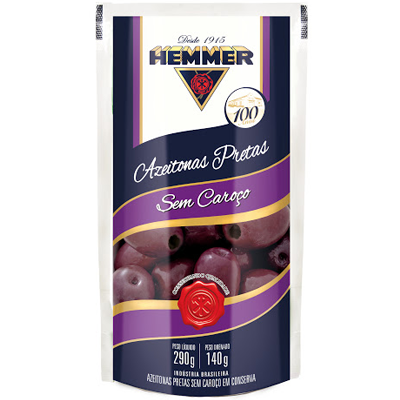 AZEITONAS HEMMER PRETA S/C SACHET 150G