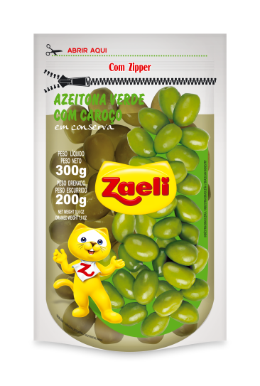 AZEITONAS ZAELI VERDE C/ CAROCO 300G