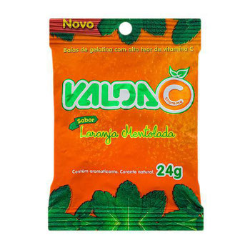 BALA DE GELATINA VALDA LARANJA MENTOLADA  24G