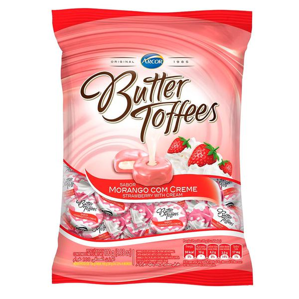 BALAS BUT.TOFFEES 100G MORANGO