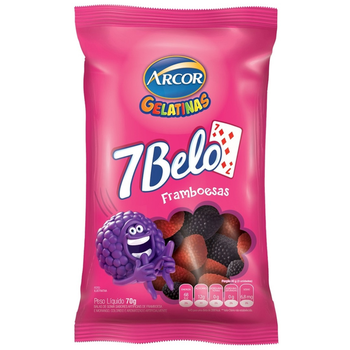 BALAS DE GELATINA FRAMBOESA 7 BELO 70G