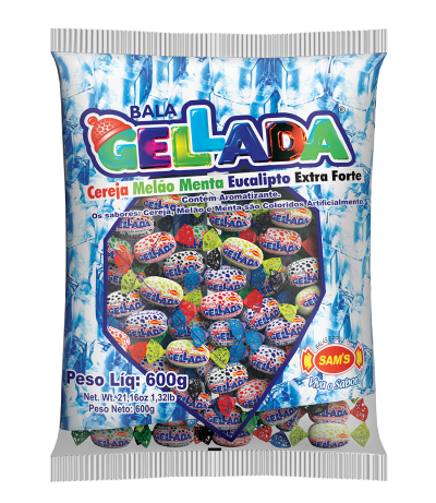 BALAS SAMS GELADA 5 SABORES 600G