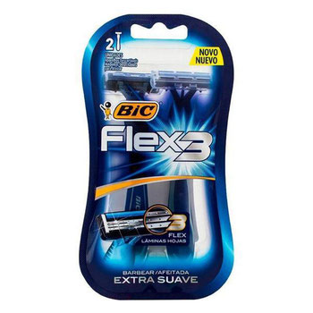 BARBEADOR BIC BLISTER FLEX 3 AZUL C/2UND