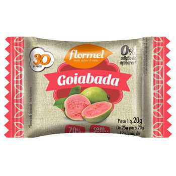 BARRA CEREAL FLORMEL GOIABADA ZERO 20G