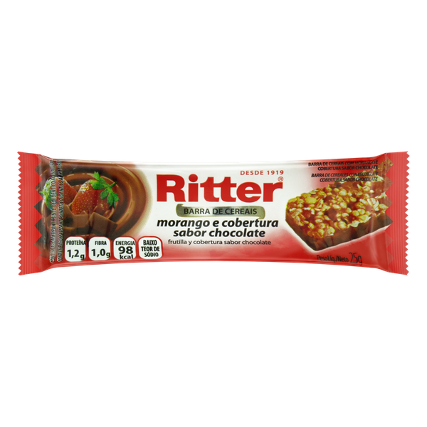 BARRA CEREAL RITTER LIGHT MORANGO/CHOC 25G