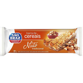 BARRA CEREAL SAO BRAZ NUTS TRAD 30G