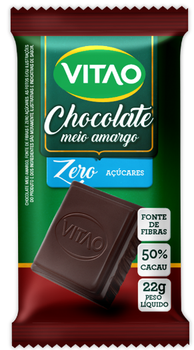 BARRA CHOC MEIO AMARG ZERO  VITAO 22G