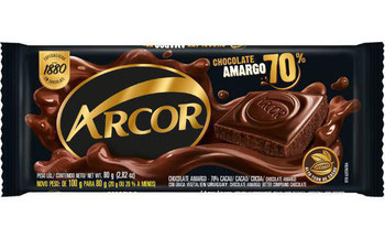 Barra Chocolate Amargo 70% Arcor 80gr