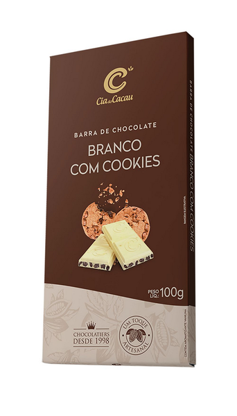 BARRA DE CHOC BRANCO C/ COOKIES 100G