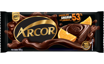 BARRA DE CHOCOLATE ARCOR CHOC/AMARGO LARANJA 53% 100G