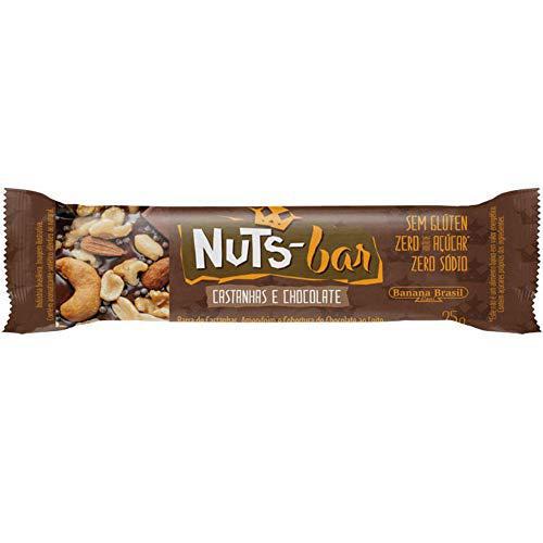Barra De Nuts Castanhas E Chocolate Cobertura Chocolate Nutsbar 25gr
