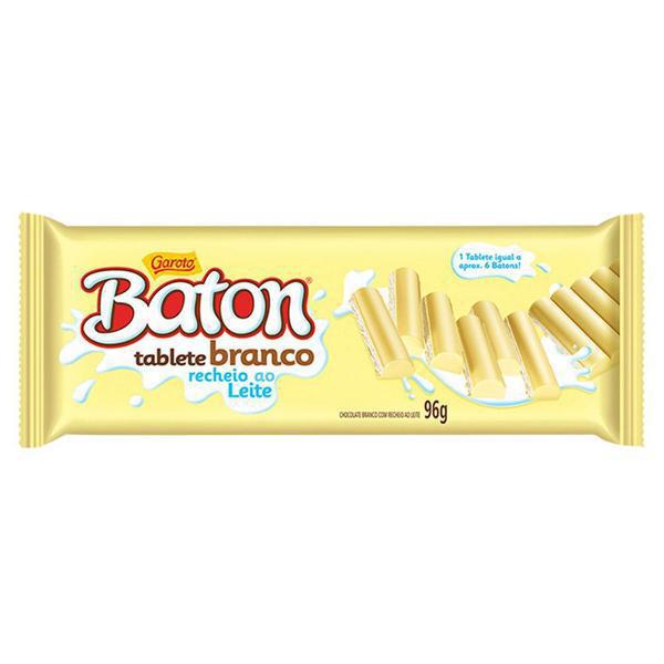 BATON GAROTO TABLETE BRANCO LEITE 96G