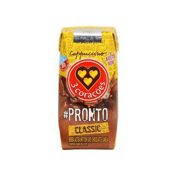 BEBIDA LACTEA 3 CORACOES CAPPUCCINO CLASSIC 187ML