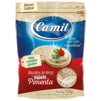 BISC ARROZ C/ PIMENTA MINI NATURAL CAMIL 150G