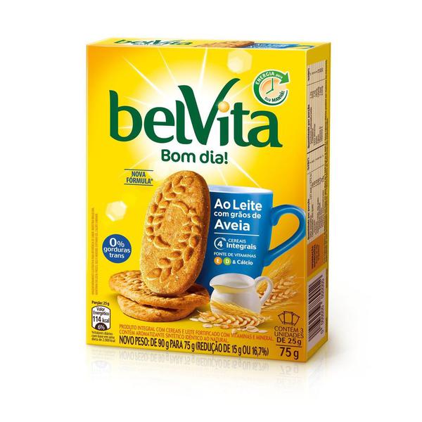 BISC BELVITA AO LEITE COM AVEIA  75G