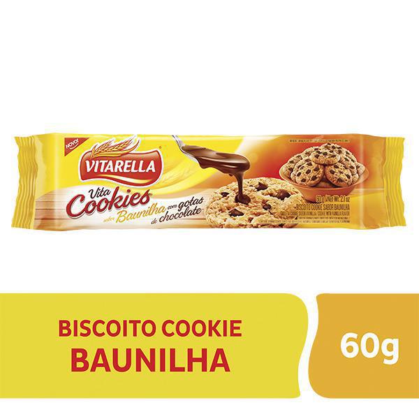 BISC COOKIES VITARELLA BAUNILHA C GOTAS CHOC 60G