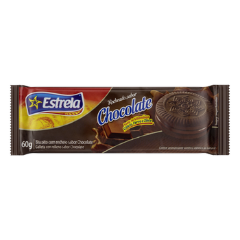 BISC ESTRELA RECHEADO CHOCOLATE 60G