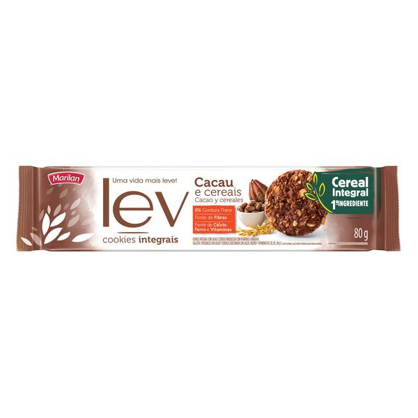 BISC LEV COOKIES INTEGRAIS CACAU/CEREAIS 80G