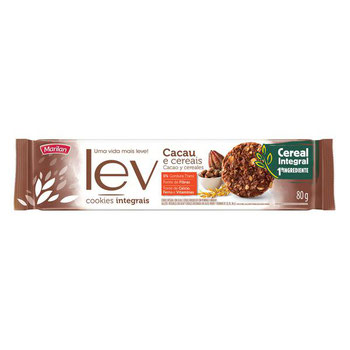 BISC LEV COOKIES INTEGRAIS CACAU/CEREAIS 80G