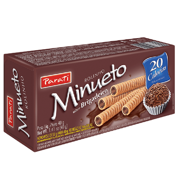 BISC MINUETO ROLINHO WAFER BRIGADEIRO 40G