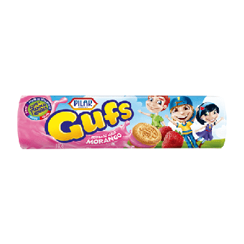 BISC PILAR GUFS RECHEADO MORANGO 130G