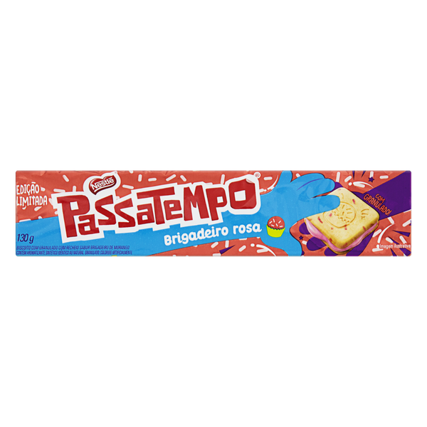 BISC RECH PASSATEMPO BRIGADEIRO ROSA 130G