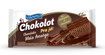 BISC VITAMASSA WAFER CHOCOLATE MEIO AMARGO 100G