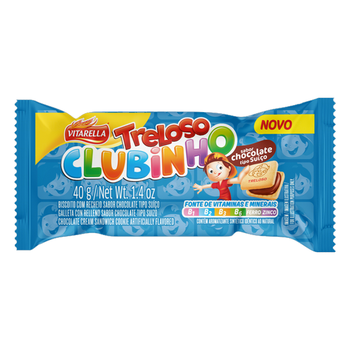 BISC VITARELLA TRELOSO CLUBINHO CHOCOLATE 40G