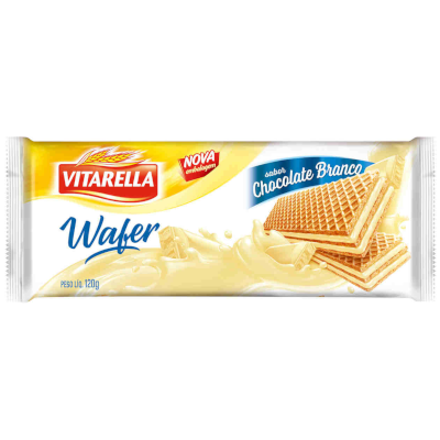 BISC VITARELLA WAFER CHOC BRANCO 120G