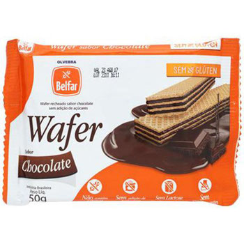 BISC. WALFER BELFAR CHOCOLATE S/ LACTOSE 55G