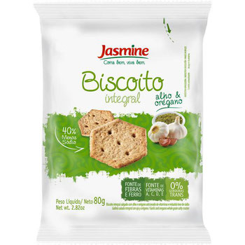 BISCOITO JASMINE INT ALHO OREGANO 80G