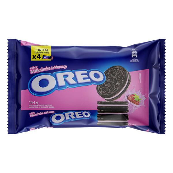 BISCOITO OREO MILKSHAKE DE MORANGO 144G